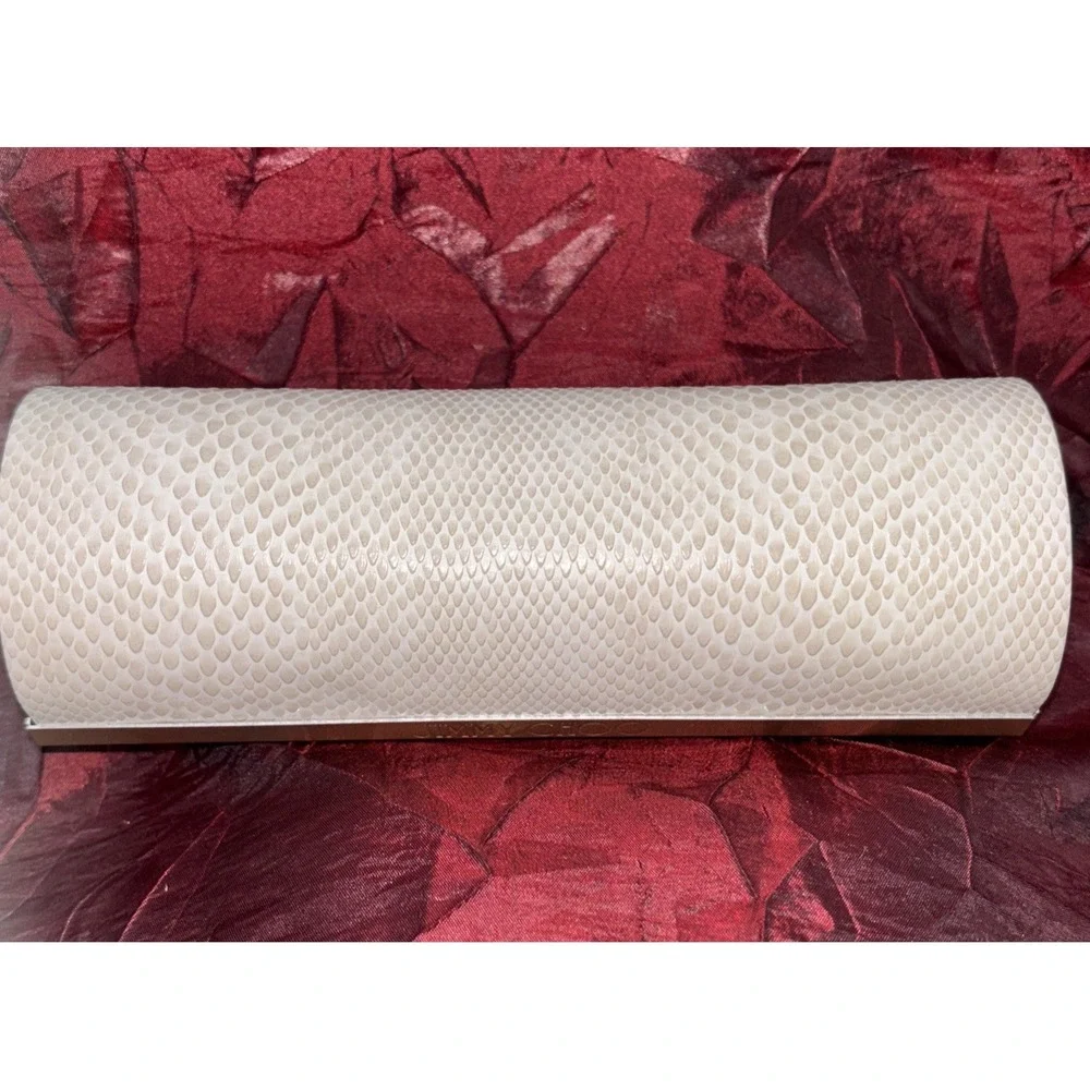 Jimmy Choo Eyeglass/Sunglass Hard Case Faux‎ Beige Snakeskin Standard Size EUC